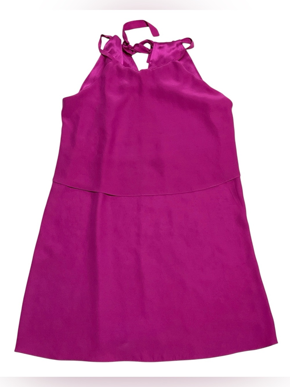 Leona by Lauren Leonard 100% Silk Fuchsia Halter Dress in Women’s Large